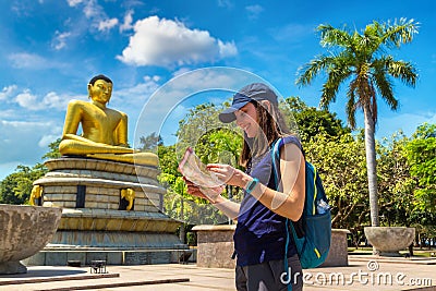Giant seated Buddha in Colombo Stock Photo