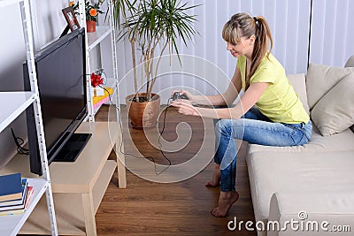 Woman At Home Stock Photo