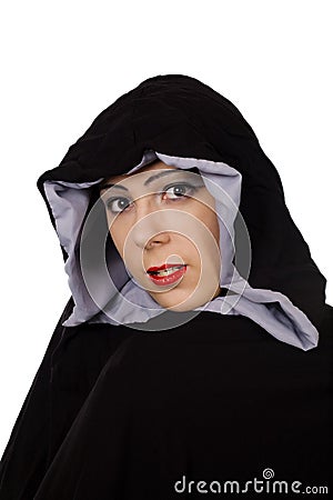 Woman in Hood Stock Photo