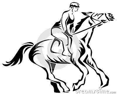 A woman horse rider Vector Illustration