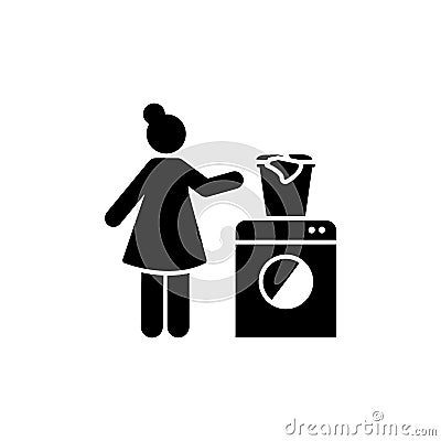 Woman, housekeeping, cleaning icon. Element of daily routine icon Stock Photo