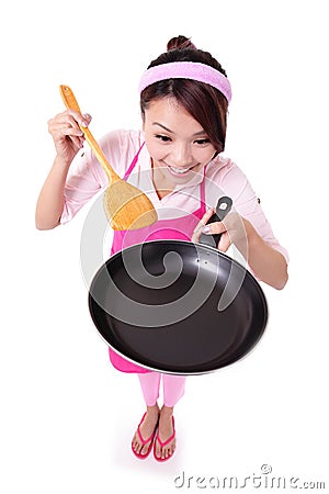 Woman housewife cooking Stock Photo