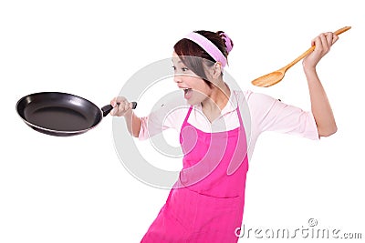 Woman housewife cooking Stock Photo