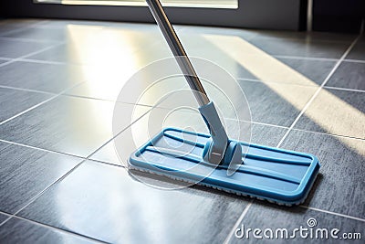 Woman housework cleaning home cleaner mop housekeeping hygiene woman interior domestic household house room floor Stock Photo