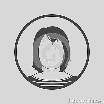Black Woman Icon with hair on rounded shape Vector Illustration