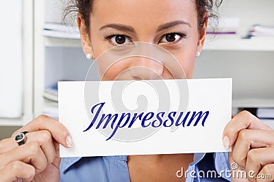 Woman with imprint sign Stock Photo