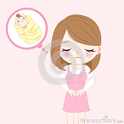 Woman with infertility concept Vector Illustration