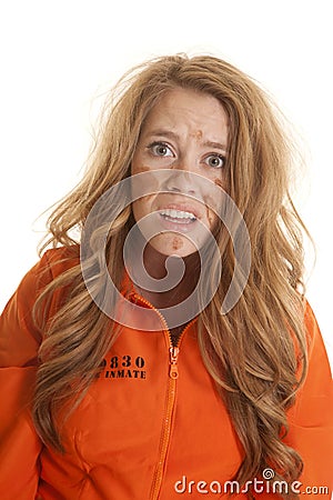 Woman inmate dirty shocked Stock Photo