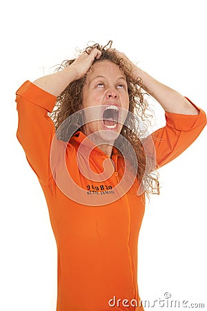 Woman inmate hair crazy Stock Photo