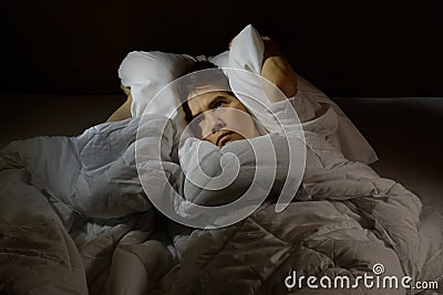 Woman with insomnia Stock Photo