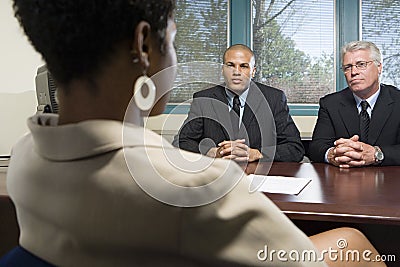 Woman in an interview Stock Photo