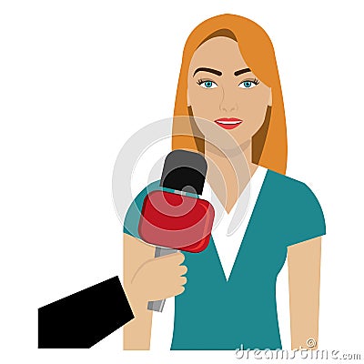 woman interviewed avatar character Cartoon Illustration