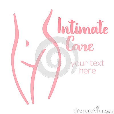 Woman intimate care silhouette Vector Illustration