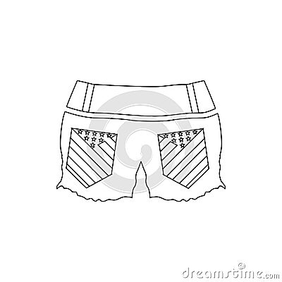 Woman jeans shorts icon, outline style Vector Illustration