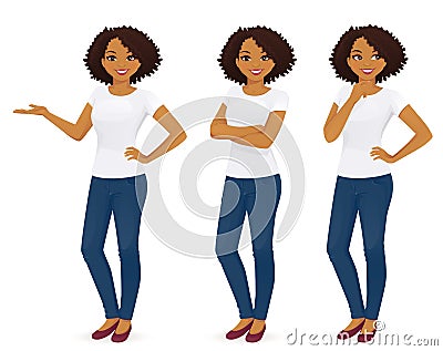 Woman in jeans Vector Illustration