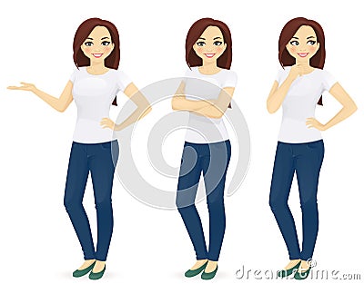 Woman in jeans Vector Illustration