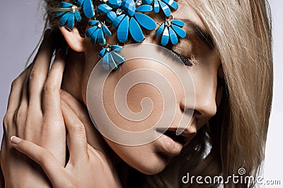 Woman with jewellry Stock Photo