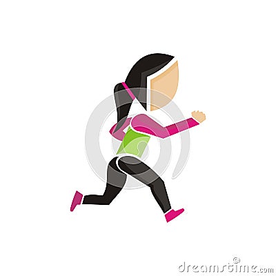 Woman jogging illustration - vector Vector Illustration