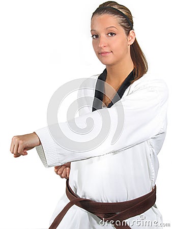 Woman Karate Stock Photo