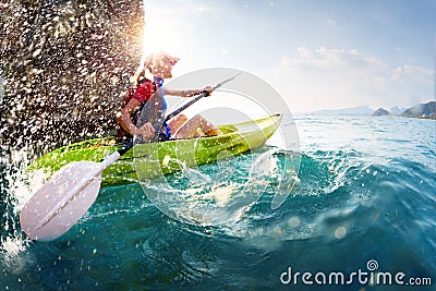 Woman with the kayak Stock Photo