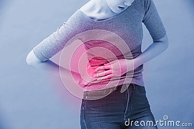 Woman with kidney disease Stock Photo