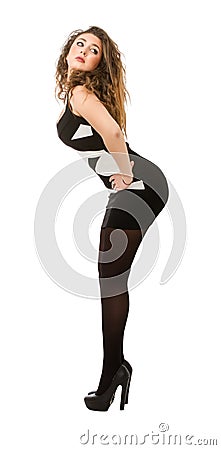 Woman lateral view Stock Photo