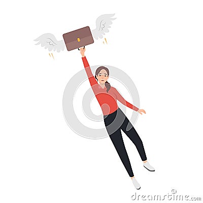 Woman leadership to overcome struggle, female power to break boundary Vector Illustration