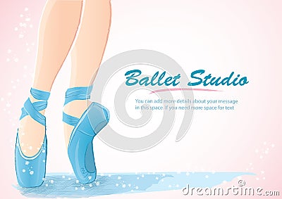 Woman leg ballerina background , ballet logo icon for ballet school dance studio vector illustration Vector Illustration