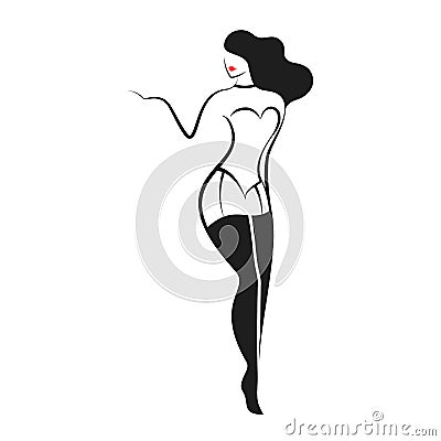 Woman in a lingerie Vector Illustration