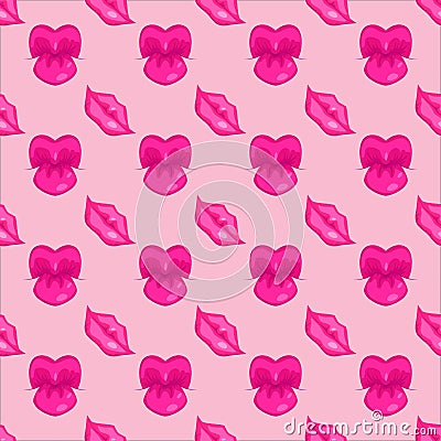 Woman lips seamless pattern vector illustration. Vector Illustration