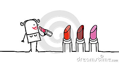 Woman & Lipstick Vector Illustration