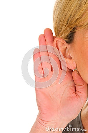 Woman listening Stock Photo