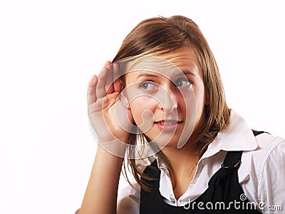 Woman listening Stock Photo