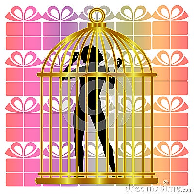 Woman living in a gilded cage Stock Photo