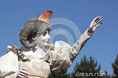 Woman living statue Editorial Stock Photo