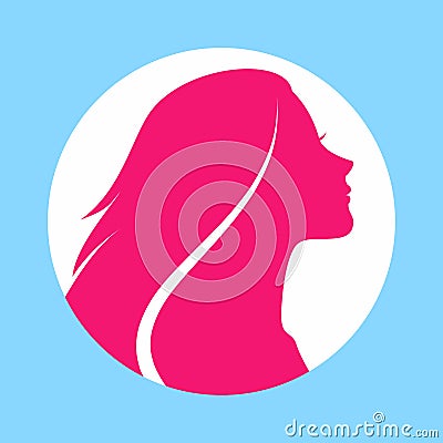 Woman with Long Hair. Vector Illustration. Stylish Design for Beauty Salon Flyer or Banner. Girl Silhouette. Cosmetics. Beauty. Vector Illustration