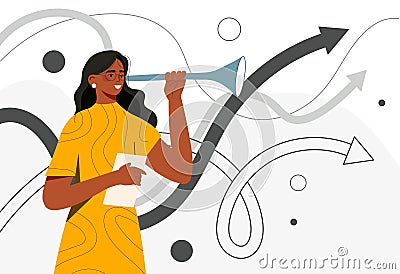 Woman looking forward Vector Illustration