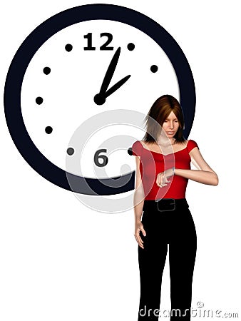 Woman looking at her watch Stock Photo