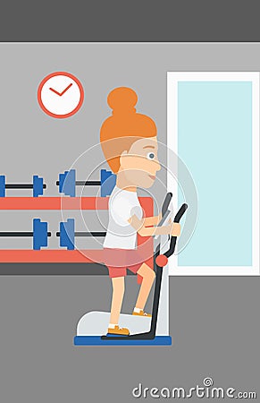 Woman making exercises. Vector Illustration