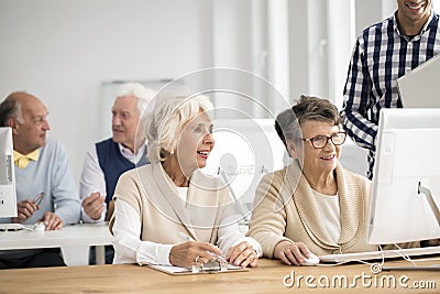 Woman making report Stock Photo