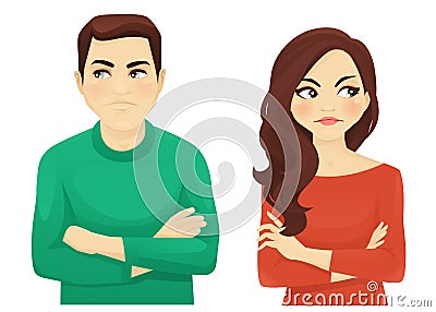 Woman and man angry emotion Vector Illustration