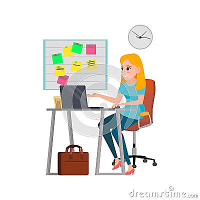 woman manager speaking with colleagues in office cartoon vector Vector Illustration