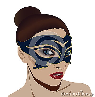 Woman in mask Vector Illustration