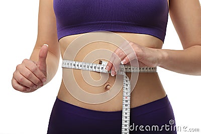 woman with measure tape Stock Photo
