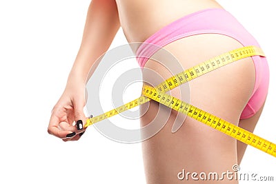 Woman Measuring Perfect Shape Of Beautiful Hips Stock Photo