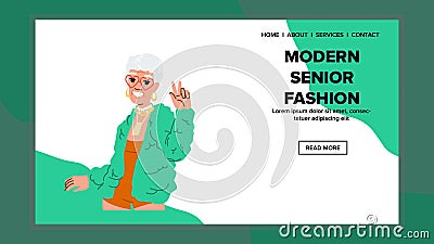 woman modern senior fashion vector Vector Illustration