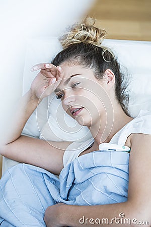 Woman with morning sickness Stock Photo