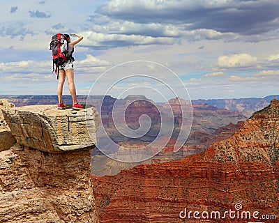 Woman mountain Hiker Stock Photo