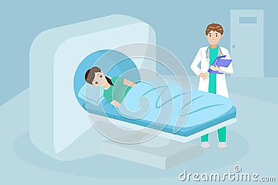 Woman with mri Vector Illustration