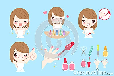 Woman with nail beauty Vector Illustration